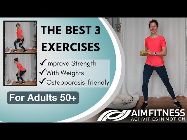 3 Best Exercises for Strength (With Weights) | Standing Exercises for Osteoporosis + Bone Strength