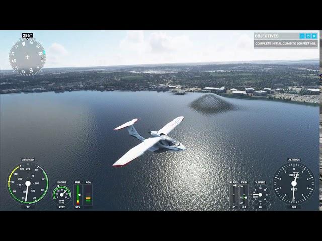 Microsoft Flight Simulator 2020 - Strange Water Covered Hills on the River Thames Glitch