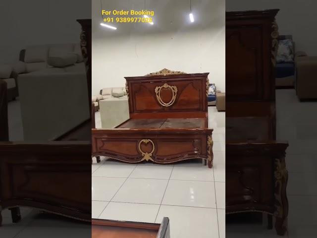 Wooden double bed design | Bed set | Brown polish bed | #factory #furniture #shorts #video #reel