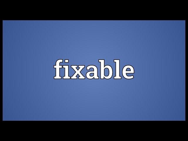 Fixable Meaning