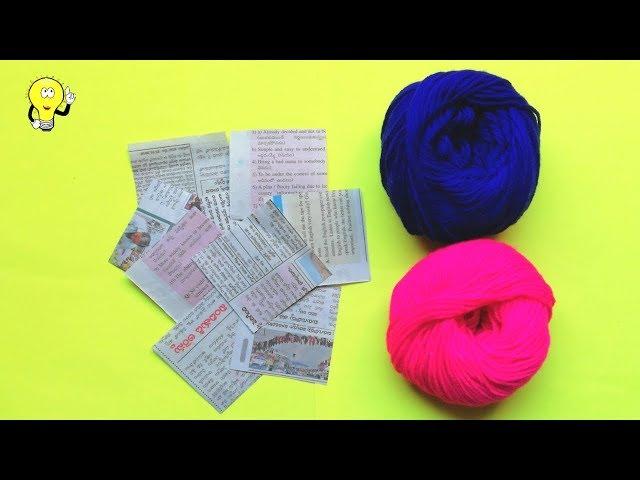 Easy Wall Hanging Toran With Woolen and Newspaper - Beautiful Woolen Wall Hanging - Woolen Craft