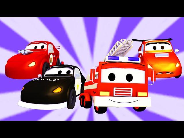 La Super Patrulla con el Coche de Carreras y el Coche Malo en Auto City | Dibujo Animado para niños