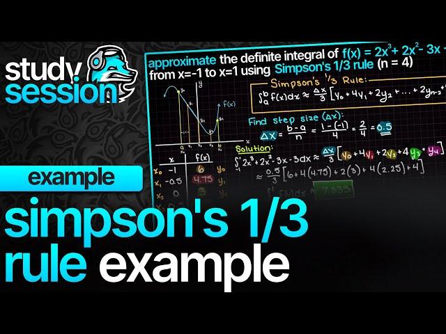 Simpson’s 1/3 Rule Example | Numerical Methods