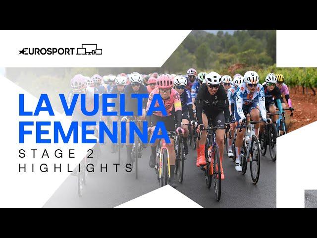 POWERFUL SPRINT!  | La Vuelta Femenina Stage 2 Highlights | Eurosport Cycling