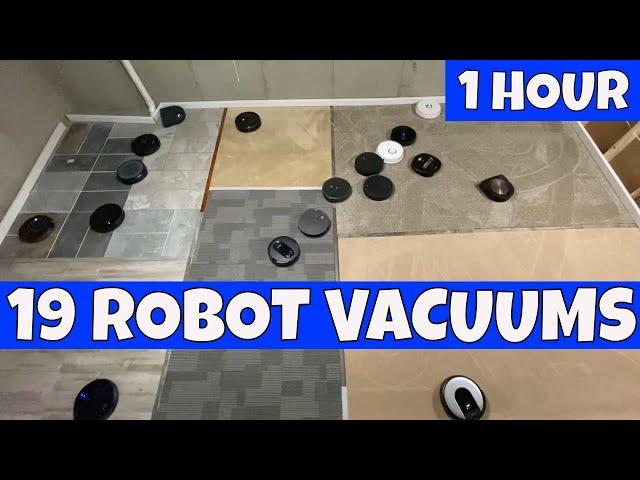 1 FULL HOUR - 19 Robot Vacuums in 1 room - Fun to watch! Kid Friendly