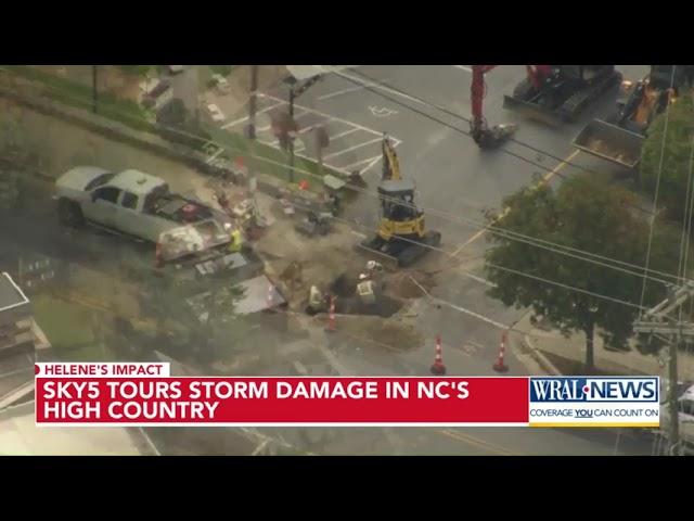 Sky 5 tours storm damage from NC's high country