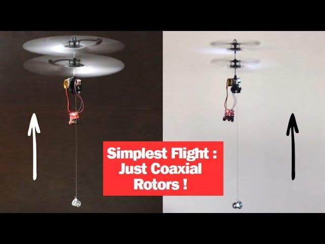 Simplest Vertical Flight with Coaxial Rotors and Dual DC Motors