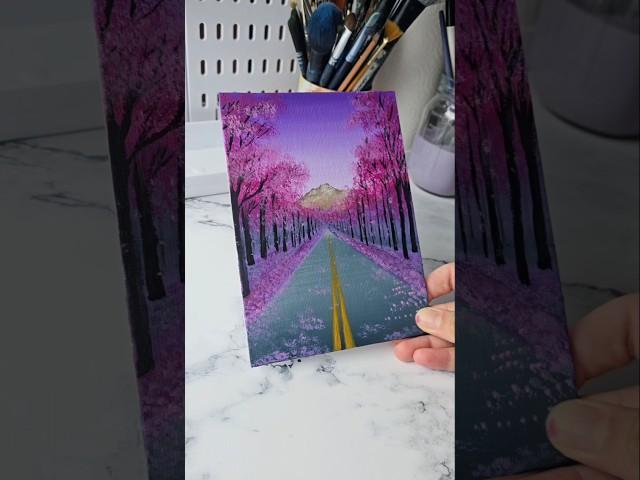 Easy way to paint pink trees / acrylic painting ideas for beginners ️