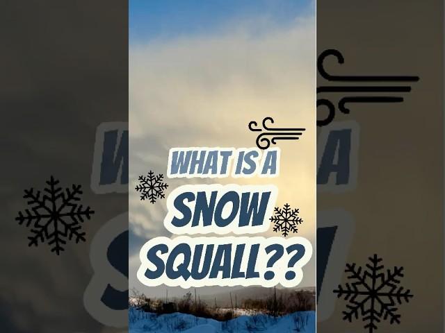 ️SNOW SQUALLS: What Makes Them So Dangerous ️