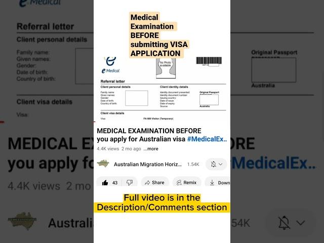 Medical Examination before Submitting Visa Application #HAPID #visaaustralia #medical