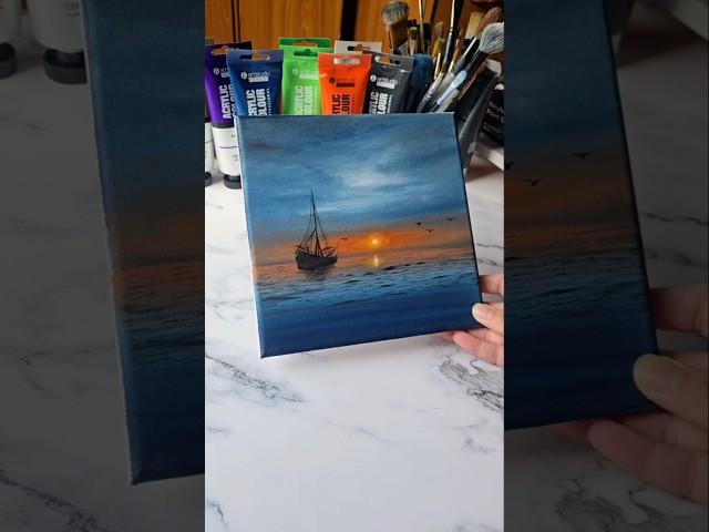 Sunset storm / easy acrylic painting idea for beginners