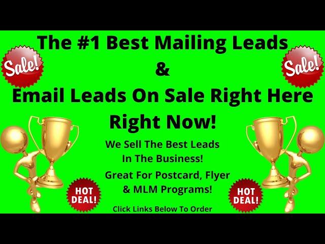 Top Tier Mailing Leads & Email Leads On Sale Right Here Right Now!