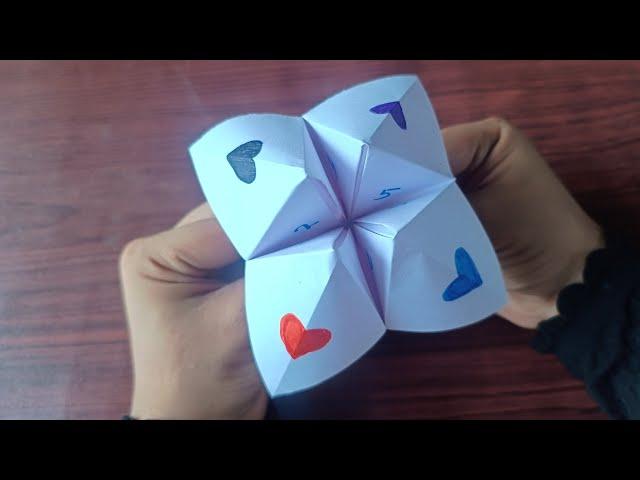 How to make paper fortune teller|DIY easy origami fortune teller|DIY paper game|No glue paper carft