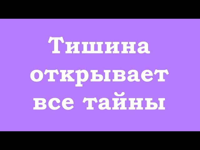 Тишина открывает все тайны