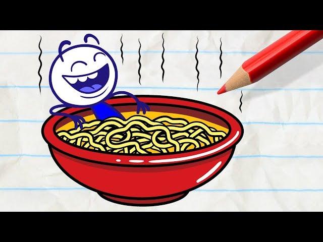 Pencilmate's Hot Tub of Pasta | Animated Cartoons Characters | Animated Short Films