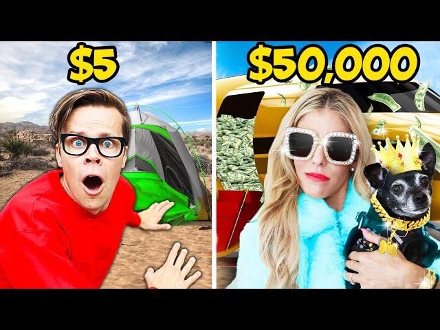 Surviving $5 VS $50,000 Vacation!