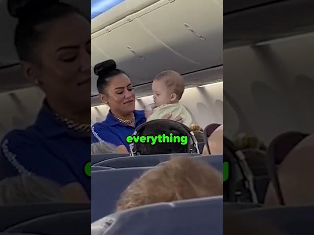 Flight Attendant Saves the Day for Stressed Mom and Baby 