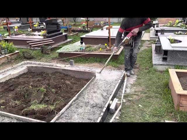 Бетонування гранітної могили.заливка памʼятника Тернопіль.planeta granit.заливка памʼятника.