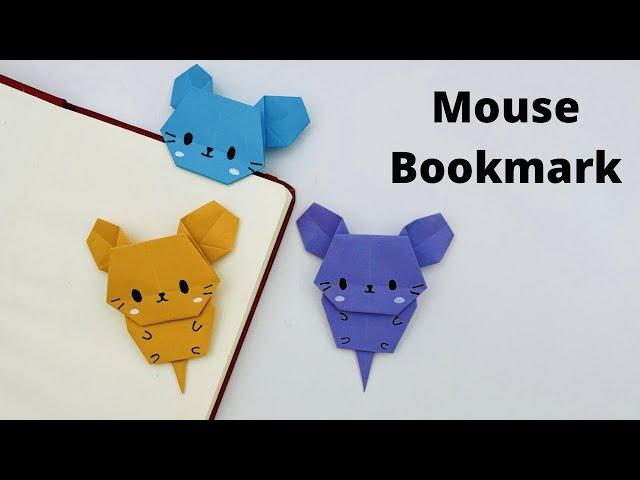 Origami Paper Mouse Corner Bookmark / Origami Bookmark / Paper Craft / Paper Mouse Bookmark