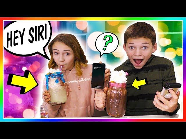 SIRI MAKES OUR MILKSHAKE | MYSTERY MILKSHAKE CHALLENGE | We Are The Davises