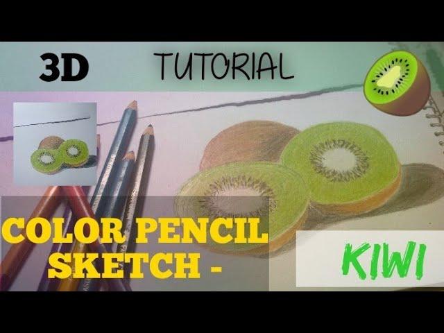 Color Sketch - Kiwi | Tutorial | Fruits Drawing | Realistic Sketch | Akanksha | Akanksha AKS