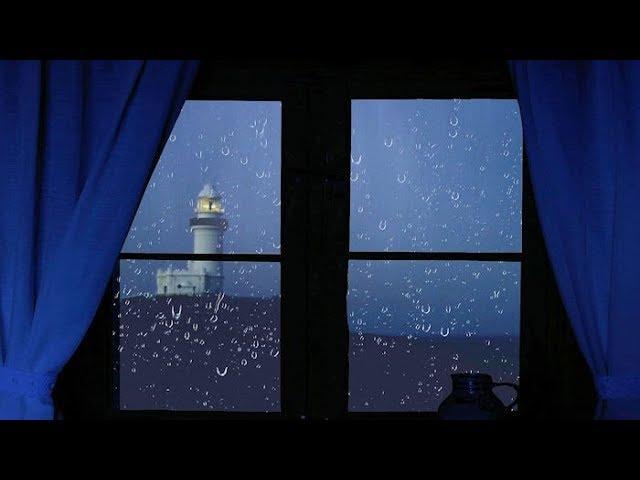  Heavy Storm and Rain Hitting Your Bedroom Window. High Quality Rainstorm Atmosphere Sleep Video