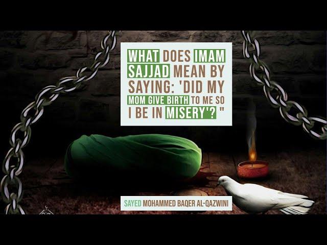 What does Imam Sajjad mean by saying: 'Did my Mom give Birth to me so I be in Misery!'