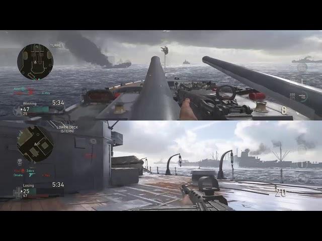 USS Texas - Splitscreen Team Deathmatch - Call of Duty WW2 - PS4 - Multiplayer