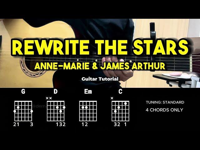 Rewrite The Stars - Anne-Marie & James Arthur | Easy Guitar Tutorial For Beginners (CHORDS & LYRICS)