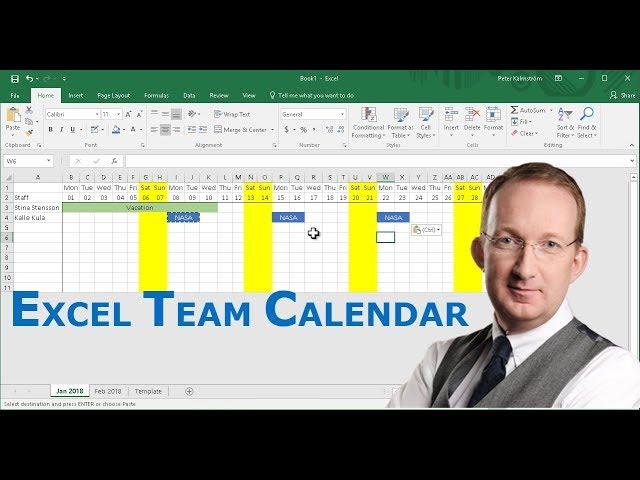 Create a Team Calendar in Excel