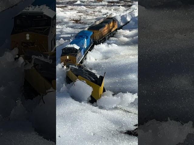 Snow plow train  #locomotive #train #lioneltrains #railroad  #heavyequipment #viralshort