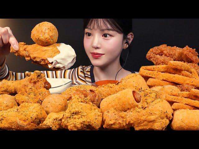 Crispy Bburinkle Chicken, Cheese Balls, Corn Dogs Mukbang ASMR