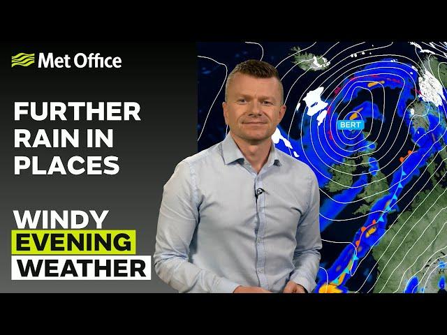 24/11/24 - Blustery showers in northwest -  Evening Weather Forecast UK – Met Office Weather