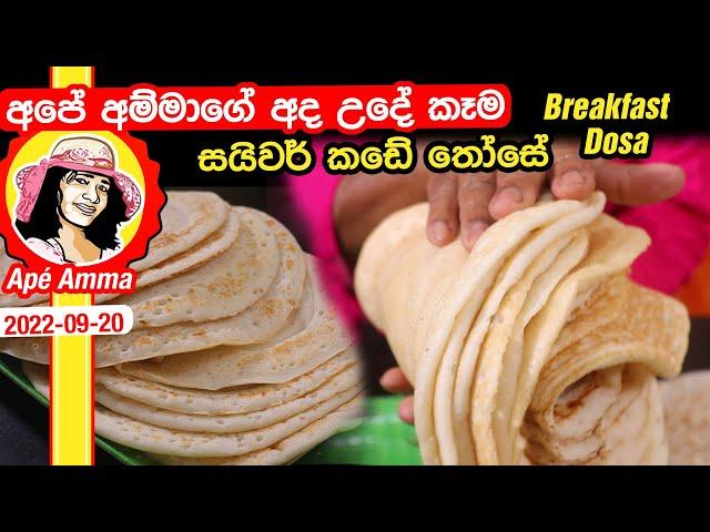  අපේ අම්මාගේ අද උදේ කෑම, සයිවර් කඩේ තෝසේ Today's breakfast menu of Apé Amma