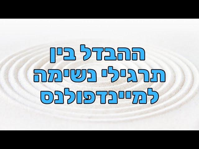 מה זה מיינדפולנס ומה ההבדל בינו לבין תרגילי נשימה להרגעה - ד"ר ריקרדו טרש