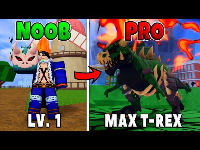 Noob to Pro Level 1 to Max T-Rex in Blox Fruits!