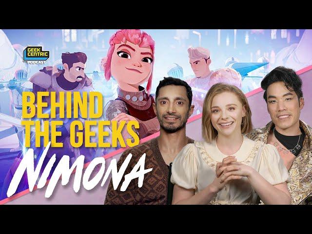 Behind The Geeks | Our Interview with the Eugene Lee Yang, Riz Ahmed & Chloë Grace Moretz of NIMONA