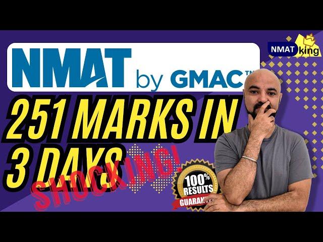 NMAT 251 marks in 3 Days!! Shocking!! G Strategy Rocks!