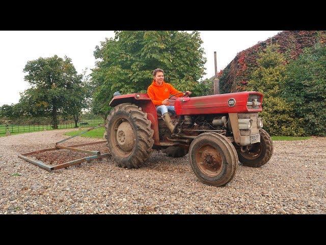 HARROWING WITH THE MASSEY FERGUSON 135!...FLAT BATTERY!!