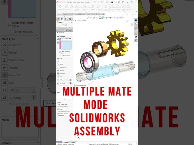 Multiple Mate Mode in Solidworks Assembly