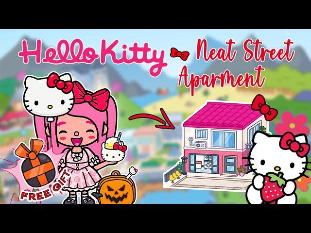 Cute Neat Street Apartment + Free Gift For Hello Kitty Fan  Toca Boca House Ideas |Toca Life World