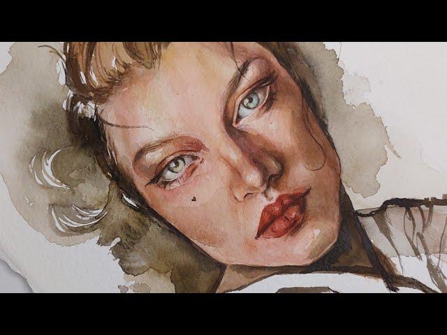 watercolor for beginners|portrait painting and skin tones |رنگ های پوست با آبرنگ°•