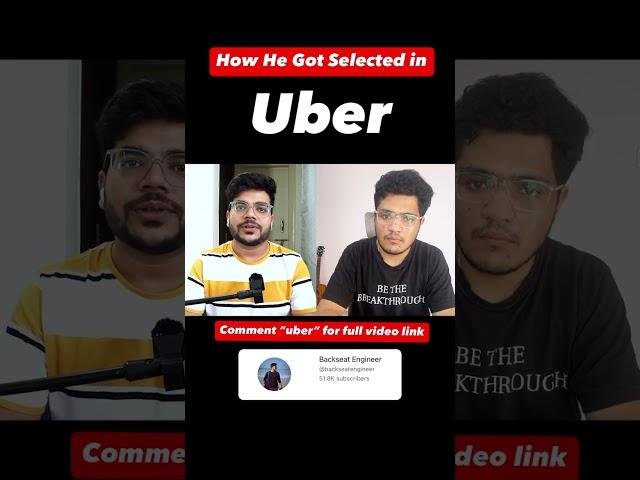 How he got selected in Uber #uber #jobs #selected