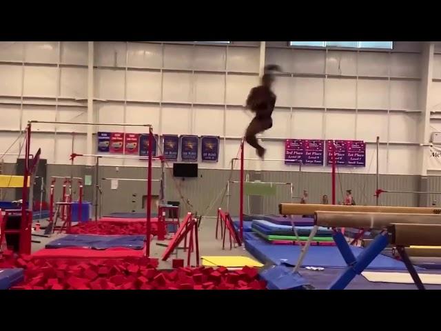 Simone Biles Training a Triple Twisting Double Tuck Off The Beam | June 2020