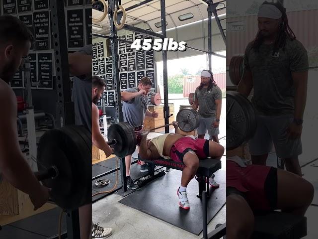 455 Pound Bench Press for 2! Ft. Shot Putter T'Mond Johnson