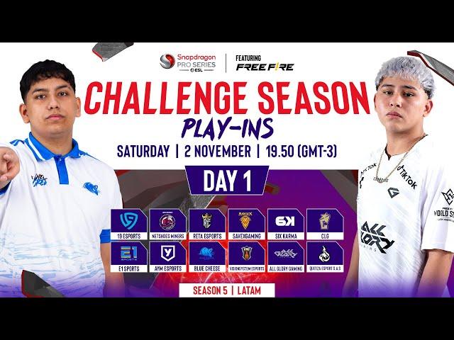 Free Fire Challenge Play-Ins Day 1 | Season 5 | LATAM