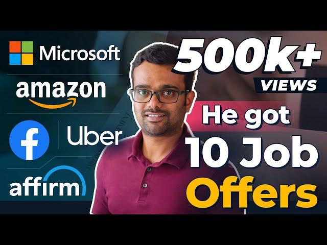 He cracked FAANG (MAANG) interviews in 10 companies including Amazon, Facebook, UBER, Microsoft