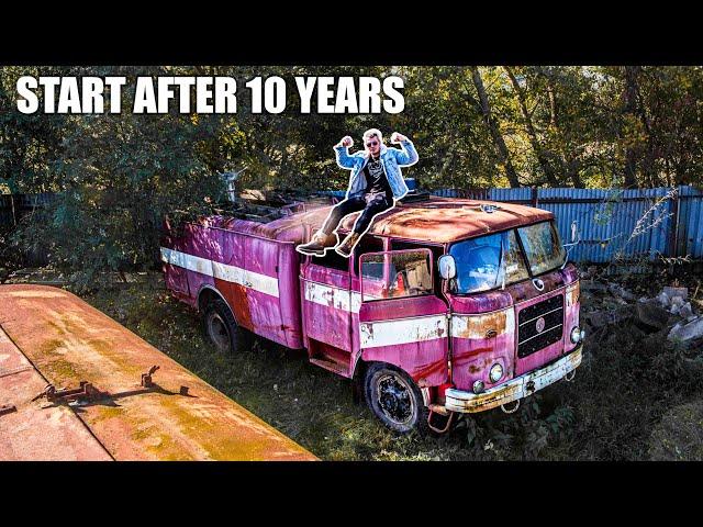 Fire TRUCK Skoda 1981 - Start after 10 years + Test drive!