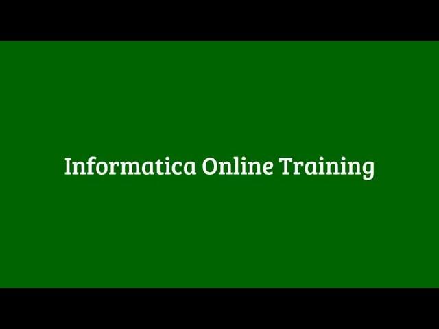 Informatica Online Training in India, USA, UK and Hyderabad