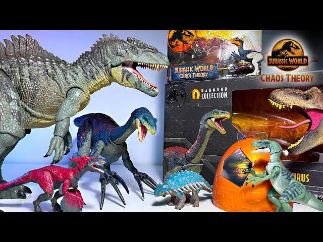 NEW GIGANOTOSAURUS, THERIZINOSAURUS, Pyroraptor, Delta, Captivz Chaos Theory Surprise Egg, Guan Long